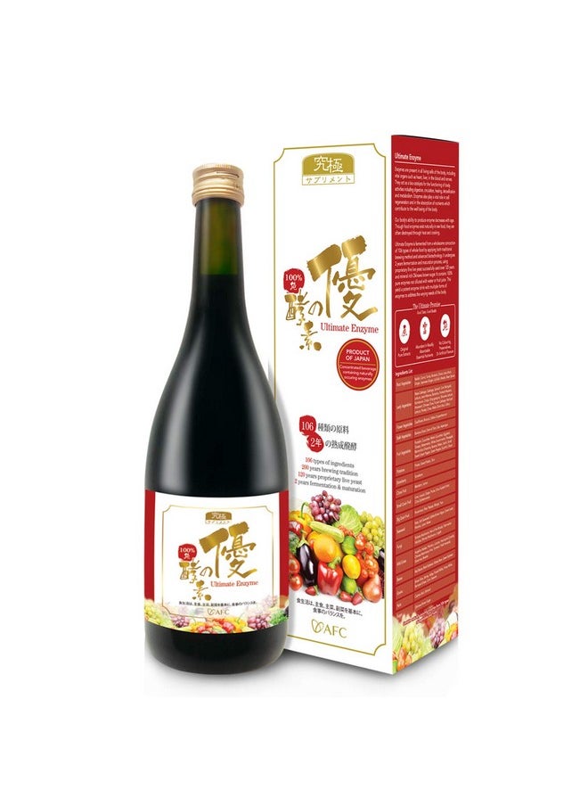 Afc - AFC Japan Digestive Ultimate Enzyme Drink -100% Pure 106 Types Vegetables & Fruits Extract, Boost Metabolism, Immunity, Revitalize, Detox, Smooth Bowel, Gas, Bloating & Constipation Relief, 720ml - Image 1