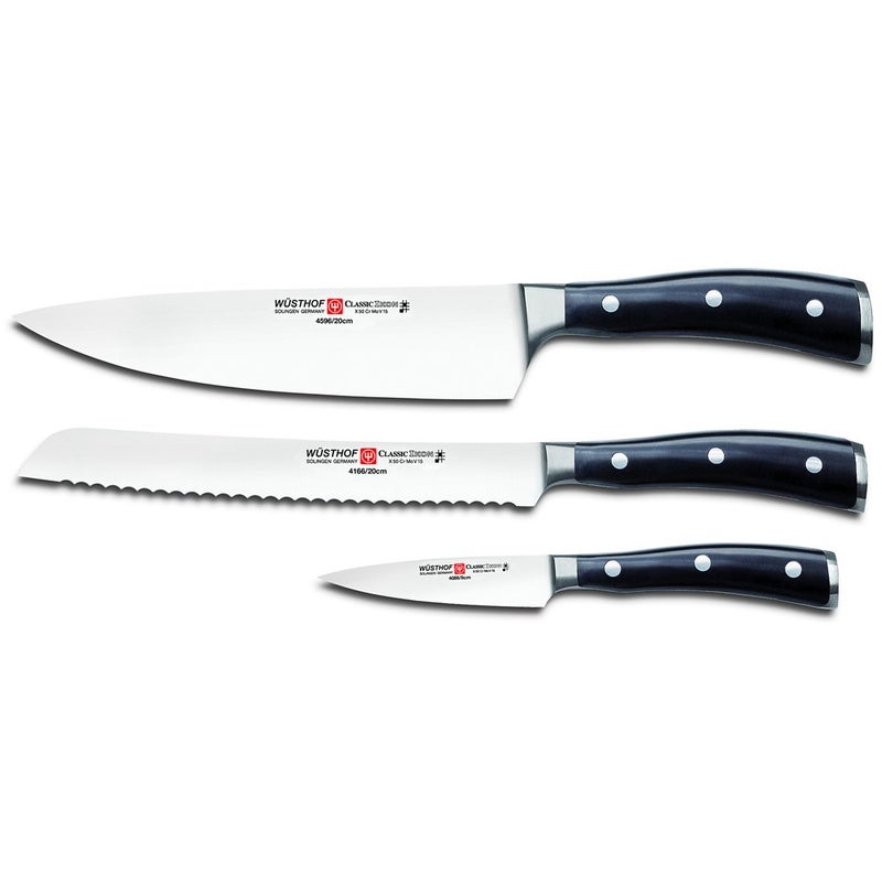 WÃ¼sthof WÜSTHOF Classic IKON 3-Piece Starter Knife Set,Black - Image 4