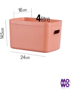 Mowo Home Alegra 6 Pieces 4 Lt Mix Multi-Purpose Cabinet Organizer Box with Lid, Decorative Storage Box  - Image 2