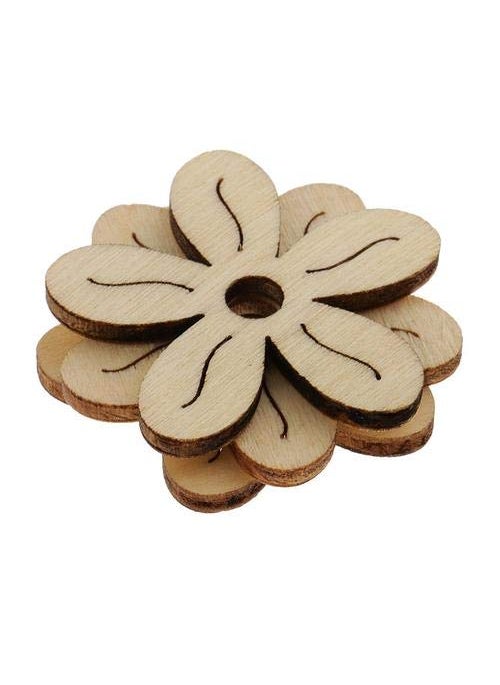 Sticker Hub Sticker Hub Paintable Flower Wooden Laser Cut for Decoration DIY Prodcuts for Kids Parties Art and Craft Pack of 25_WCO178 WCO178 