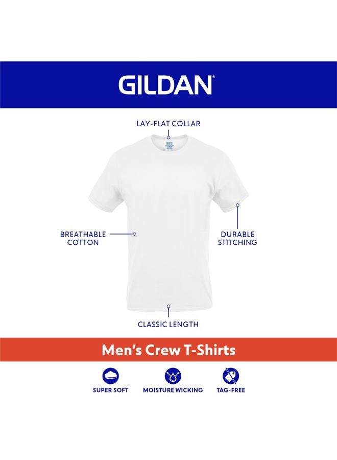 Gildan Men's Crew T-Shirts, Multipack, Style G1100, Black/Sport Grey/Military Green (5-Pack), Large - Image 3
