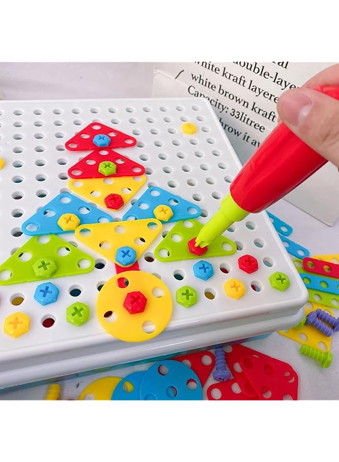 إي سي في في ألعاب تعليمية جذعية، لعبة أحجية براغي، مكعبات بناء ثلاثية الأبعاد، ألعاب تعليمية إبداعية، ألعاب تطوير المهارات الحركية الدقيقة للأولاد والبنات من سن 3 سنوات فما فوق (310 قطعة) - Image 2