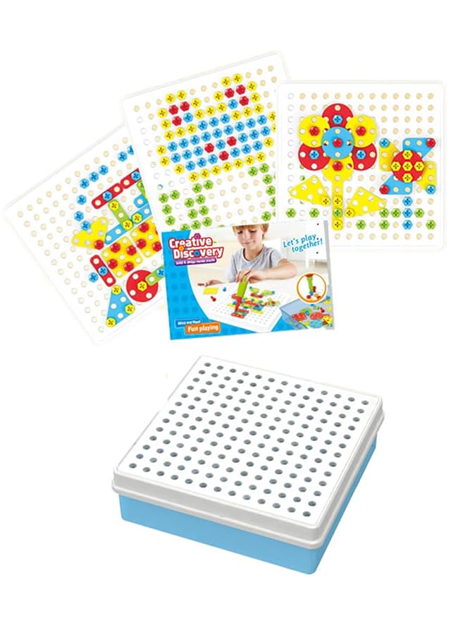 إي سي في في ألعاب تعليمية جذعية، لعبة أحجية براغي، مكعبات بناء ثلاثية الأبعاد، ألعاب تعليمية إبداعية، ألعاب تطوير المهارات الحركية الدقيقة للأولاد والبنات من سن 3 سنوات فما فوق (310 قطعة) - Image 1