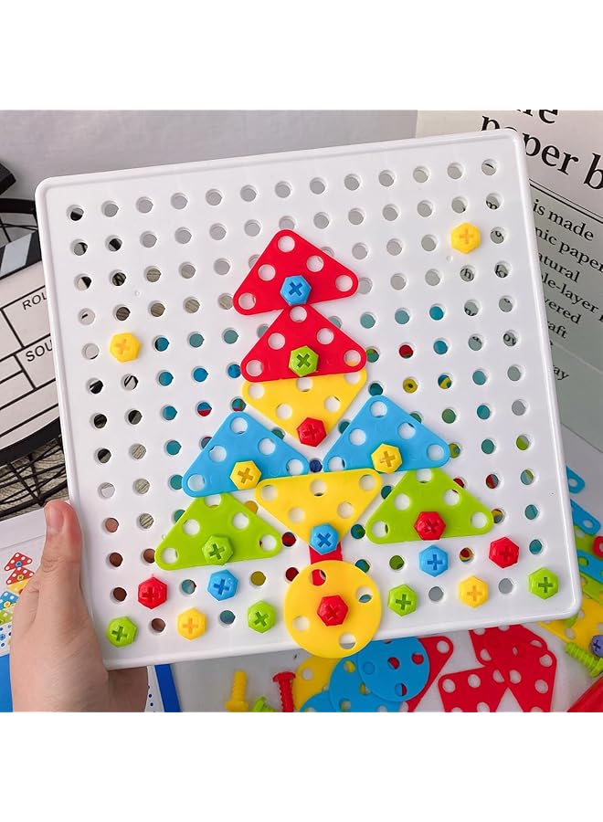 إي سي في في ألعاب تعليمية جذعية، لعبة أحجية براغي، مكعبات بناء ثلاثية الأبعاد، ألعاب تعليمية إبداعية، ألعاب تطوير المهارات الحركية الدقيقة للأولاد والبنات من سن 3 سنوات فما فوق (310 قطعة) - Image 5