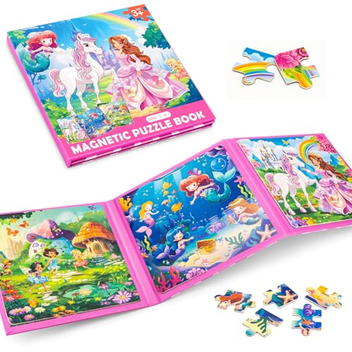 Jeacirio Princess Magnetic Mermaid Puzzles for Toddlers 35 Girls 202530 Pieces Ages 46 Travel Entertainment Toys Birthday Gifts - Image 1
