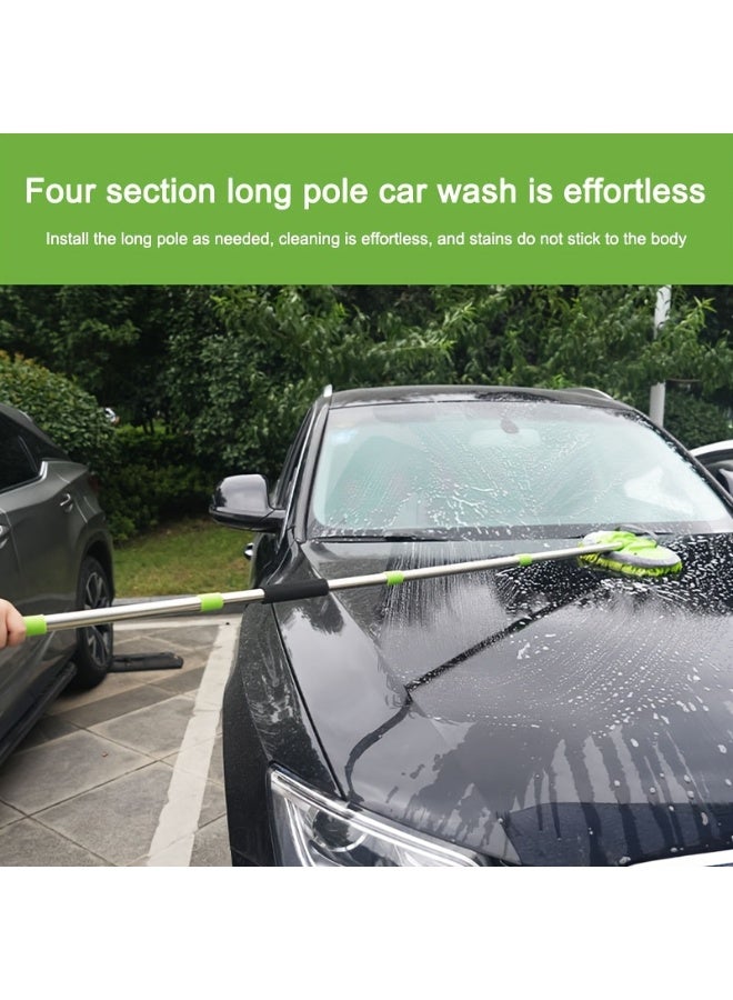 2 piece 62" Car Wash Brush Kit plus a Microfiber duster, Mitt Mop Sponge with Long Handle Microfiber Car Cleaning Brush Kit Supplies Car Washing Mop Kit Car Care Kit of Scratch-free Replacement Head for Car RV Truck - Image 3