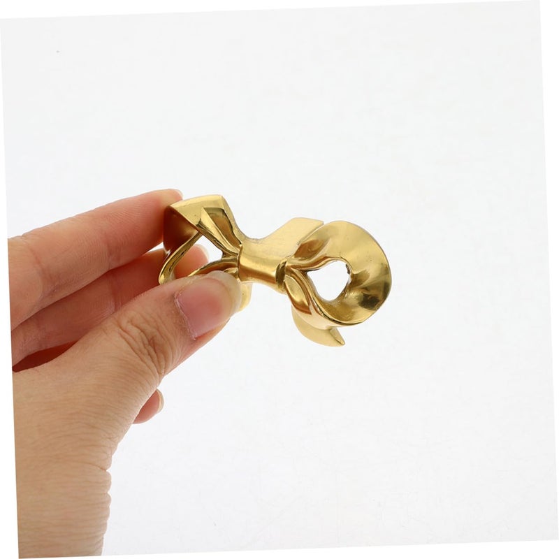 Brass Bowknot Cabinet Knobs 2pcs Set Vintage Style Drawer Handles for Kitchen Wardrobe Dresser - Image 5
