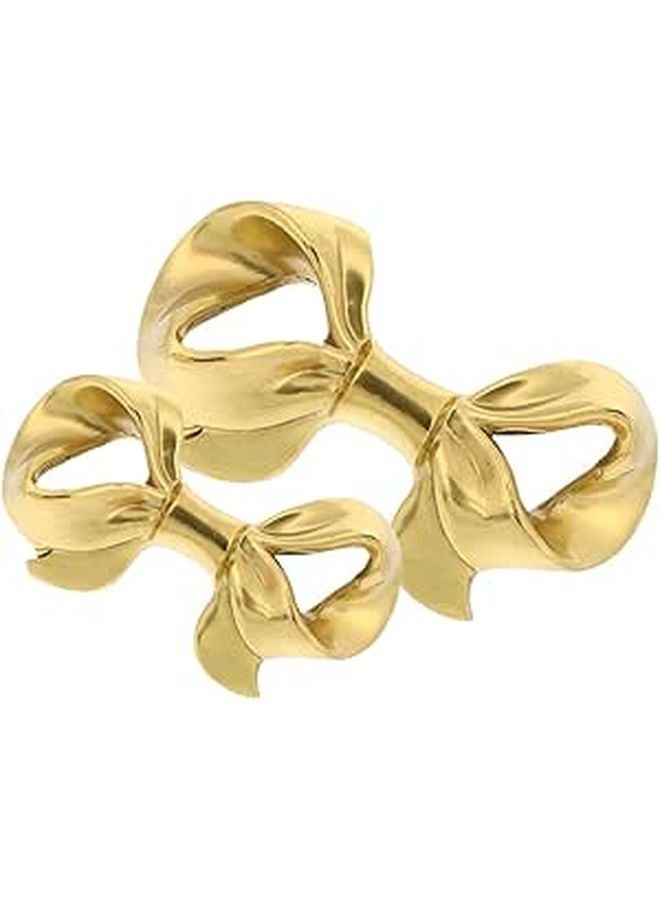 Brass Bowknot Cabinet Knobs 2pcs Set Vintage Style Drawer Handles for Kitchen Wardrobe Dresser - Image 1
