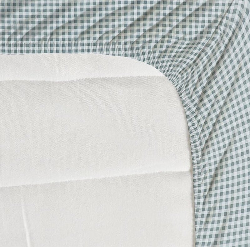 NEW LEAF Premium Cotton 210 tc Elastic Fitted Bedsheets with 2 Pillow Covers | Double/King Bed with All Around Elastic Wrinklefree Supersoft Breathable |Size-78 x72+8 inches |Small Checks, Grey - Image 3