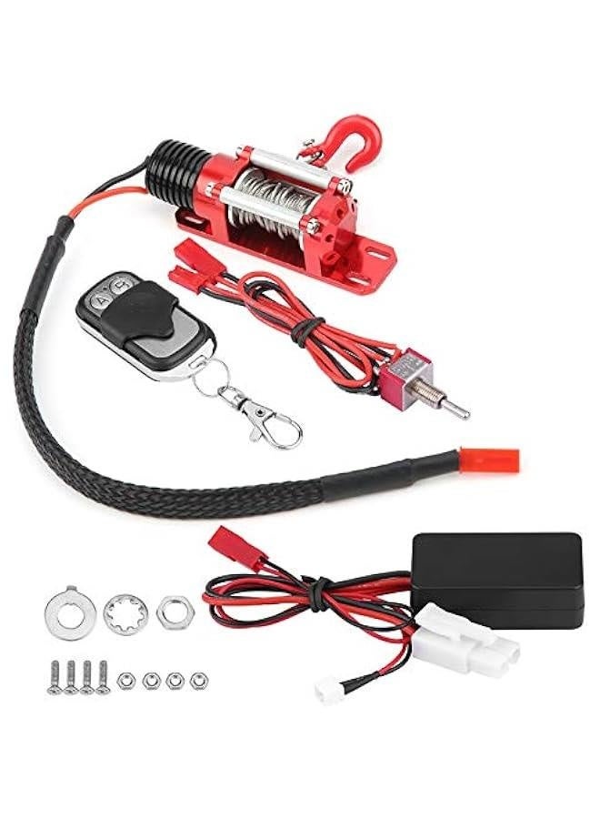 1/10 Scale RC Model Vehicle Caterpillar Car Accessory Metal Winch with Remote Control  - Image 1