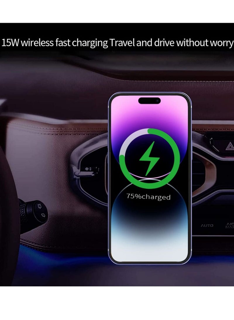 Y&D Magnetic Car Mount Wireless Charger for iPhone 14/iPhone 13/13 Pro/12 Pro/Pro Max/Mini,Magnet Phone Holder Stand 15W Fast Charging Support  - Image 3