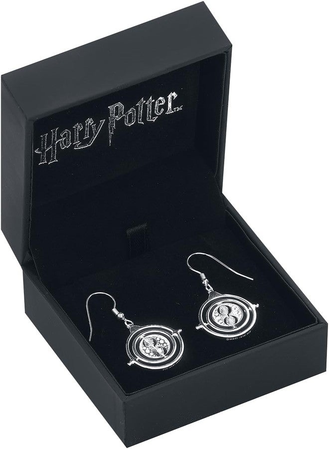 هاري بوتر أقراط هاري بوتر من الفضة الإسترلينية على شكل ساعة تايم تورنر مرصعة بالكريستال - Image 4