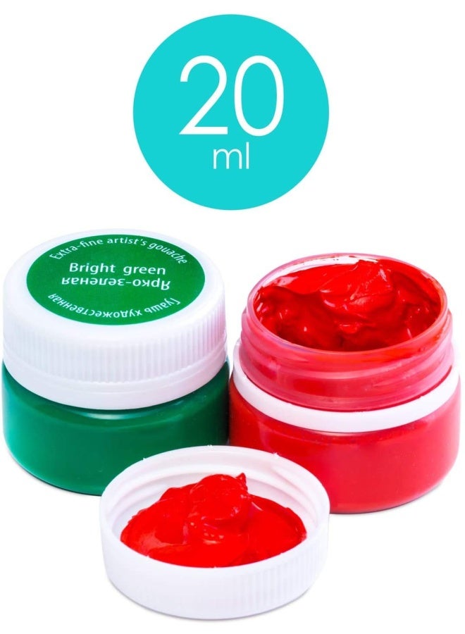 Master Class Professional Gouache Colors  16 x 20 ml Jars Nevskaya Palitra Paints from Russia - Image 2
