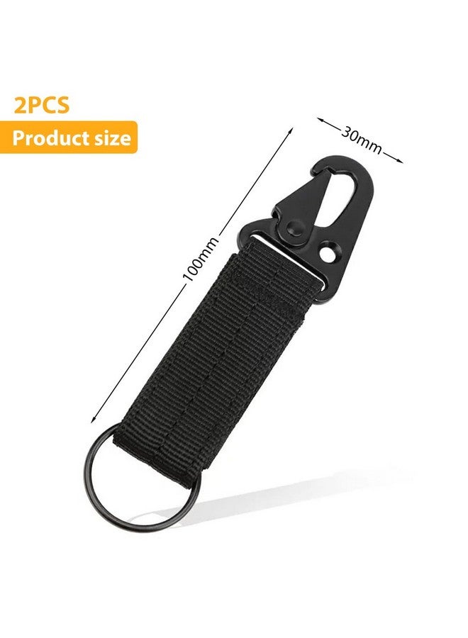 Optifit 2Pcs Outdoor Gear Durable Carabiner Multi Purpose Easy Attachment For Belt, Backpack, Portable Camping Gear Gadget Carabiner Hanging Assistance Piece,Black - Image 3