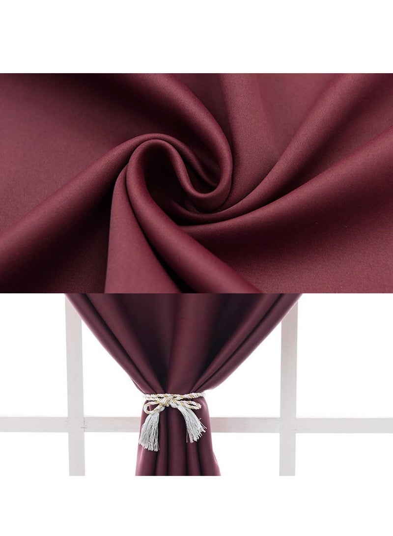 Portable 100% Self-Adhesive Blackout Curtains for Bedroom and Kitchen, Thermal Insulated Room Darkening Drapes, Easy to Install, 1 Piece Red, 47" x 72" - Image 3