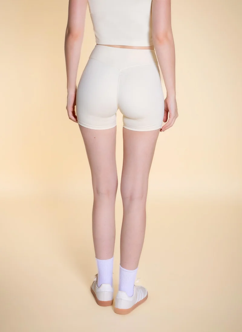 Shapes Beige SOFT WRAP OVER CROP SHORTS for Women | Best Price UAE