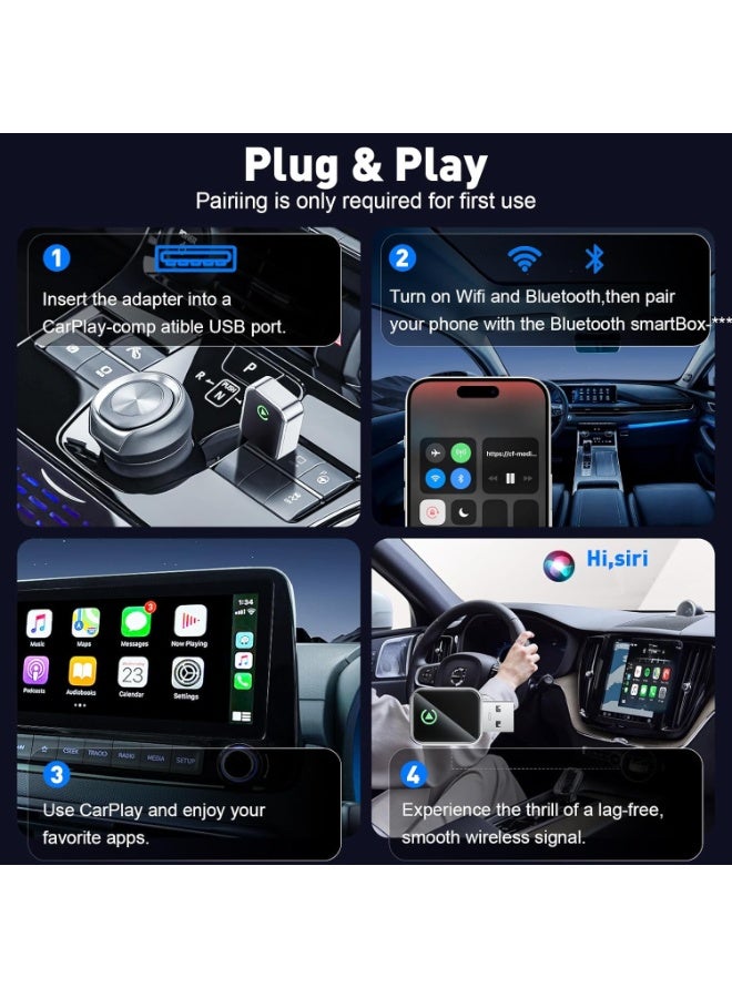 محول كار بلاي لاسلكي 2025 – يحوّل CarPlay السلكي إلى لاسلكي، تصميم USB صغير، عملي وسهل الاستخدام، اتصال سريع ومستقر للآيفون والأندرويد - Image 4