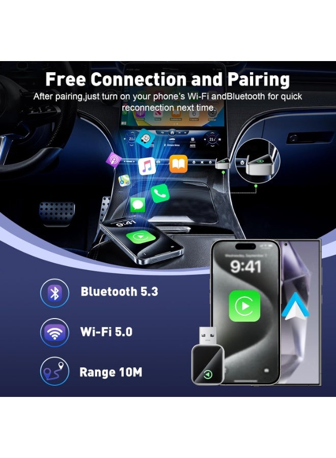 محول كار بلاي لاسلكي 2025 – يحوّل CarPlay السلكي إلى لاسلكي، تصميم USB صغير، عملي وسهل الاستخدام، اتصال سريع ومستقر للآيفون والأندرويد - Image 3
