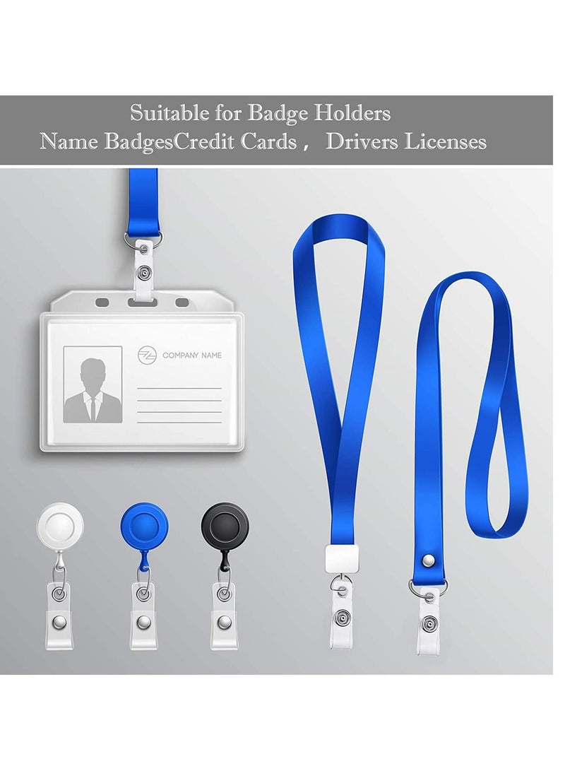 SYOSI Badge Holder, Clear ID Plastic Strap with Snap and Eyelet Vinyl Clips for Card Lanyards, Key Rings  100  - Image 2