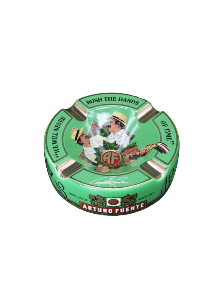 Hemingway Arturo Fuente Special Edition Large Cuba Ceramic Ashtray Four Holder Ashtray Green - Image 1