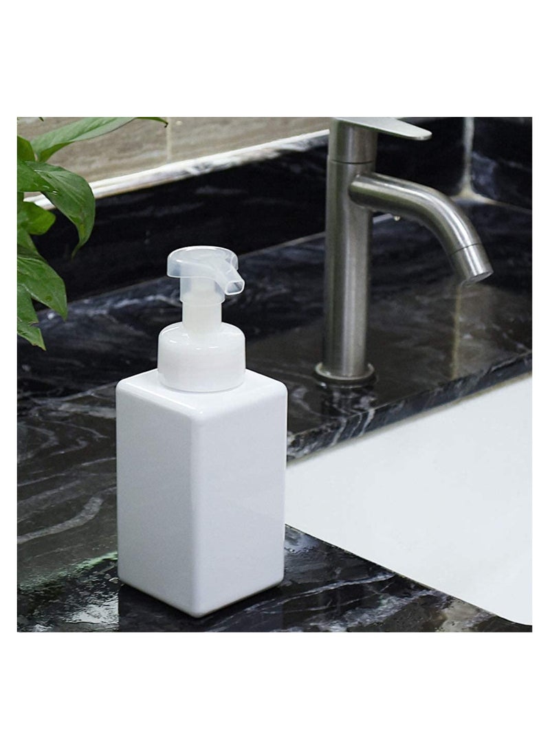 KASTWAVE Foaming Soap Dispenser, 450ml (15oz) Refillable Pump Bottle Plastic for Liquid Soap, Shampoo, Body Wash (2 Pcs) (White) - Image 4