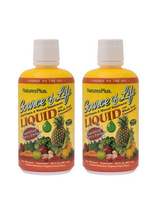 NaturesPlus Source of Life Liquid, Tropical Fruit - 30 fl oz, Pack of 2 - Multi-Vitamin & Mineral Supplement - Gluten Free, Vegetarian - 60 Total Servings - pzsku/ZF0454A0E476E7C4789B0Z/45/_/1681734466/4d6668b4-c25d-404b-a77e-cd03e7e2c9c1