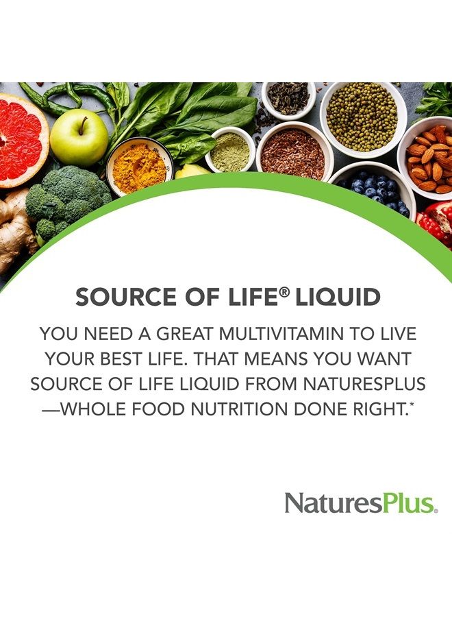 NaturesPlus Source of Life Liquid, Tropical Fruit - 30 fl oz, Pack of 2 - Multi-Vitamin & Mineral Supplement - Gluten Free, Vegetarian - 60 Total Servings