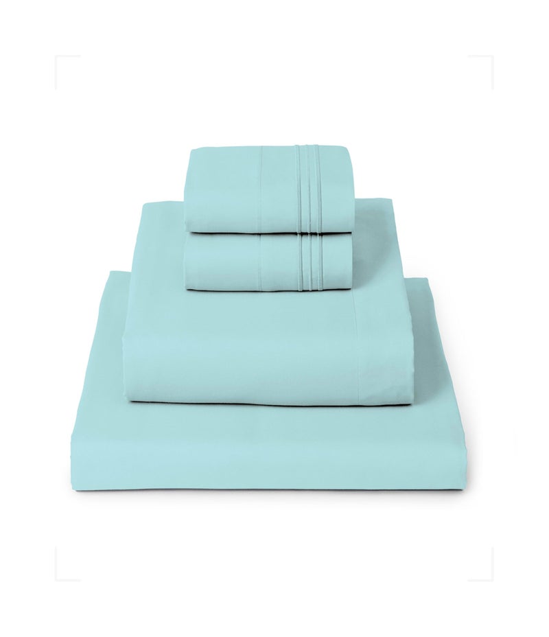 Mellanni California King Sheets Set  4 PC Iconic Collection Bedding  Hotel Luxury Extra Soft Cooling Bed Sheets  Wrinkle Fade Stain Resistant Cal King Aqua