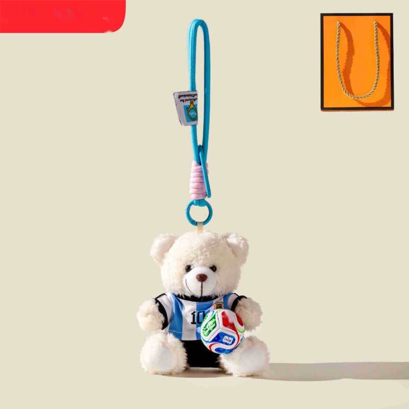 Cross-Border Fan Keychain with Cristiano Ronaldo, Real Madrid & World Cup Bear  Doll - Image 1