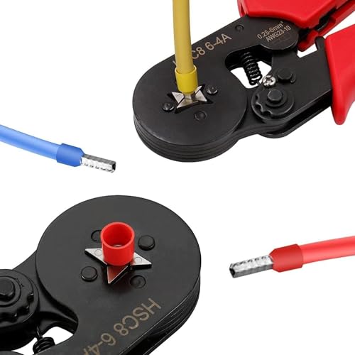 Cartup Ferrule Crimping Tool Plier for Wire End Terminals, Adjustable Ratchet Crimper for Insulated & Non-Insulated Ferrules, 0.25-10mm² Crimping Range - Ergonomic Handle - Image 2