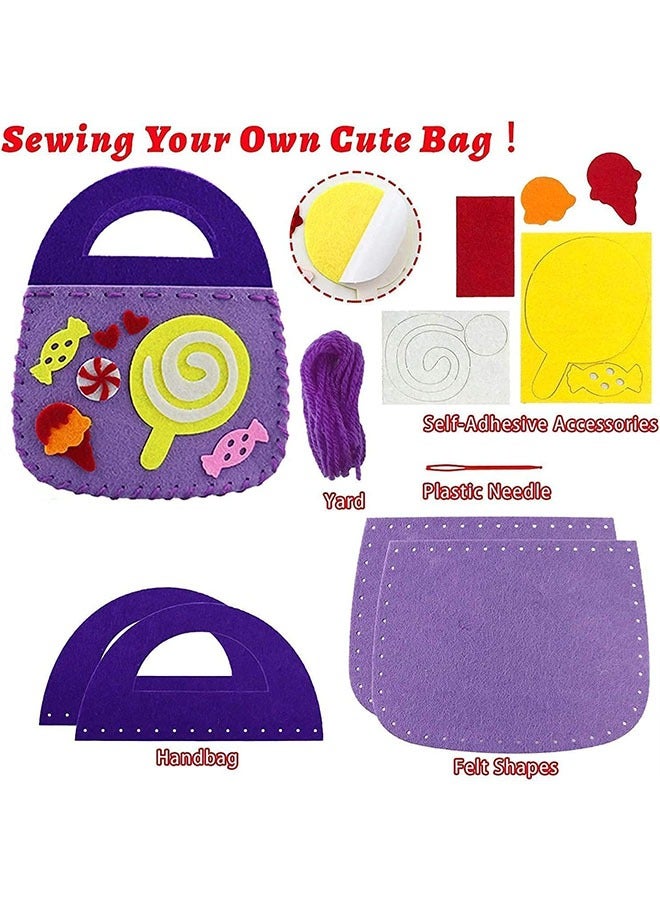 Geustos Childrens Sewing Kits, Children Sewing Kit, Kids Beginners Felt Craft Kit Fabric DIY Crafts Handbag, 6 pack  - Image 3