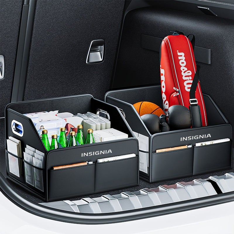Collapsible Black Car Trunk Organizer with Multiple Compartments - Image 3