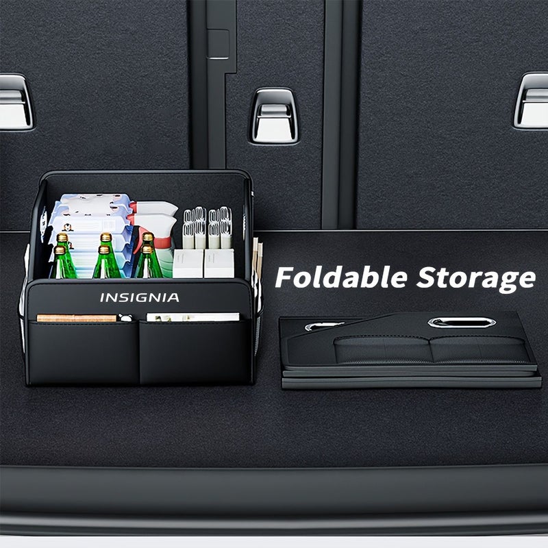 Collapsible Black Car Trunk Organizer with Multiple Compartments - Image 4