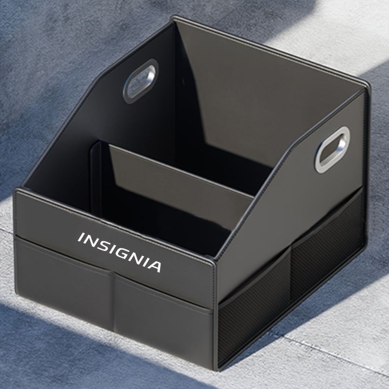 Collapsible Black Car Trunk Organizer with Multiple Compartments - Image 1