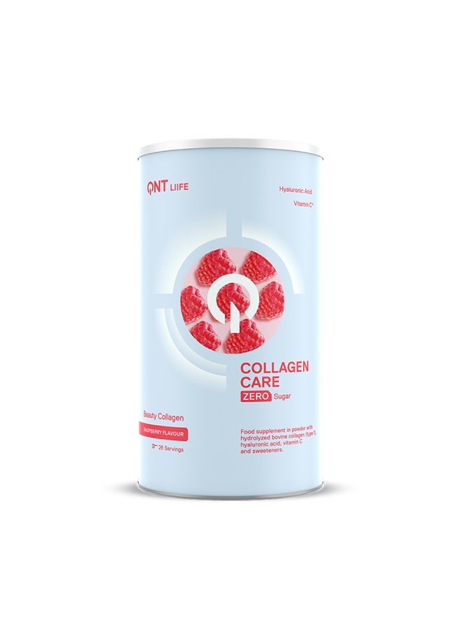 QNT COLLAGEN CARE Powder | 390g | Raspberry Flavour, Hydrolysed Collagen, Vit C & Hyaluronic Acid - Image 2