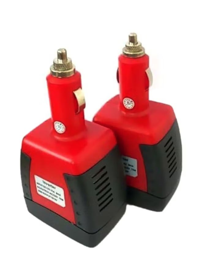 ال سي شاحن سيارة قطعتين محول طاقة للأجهزة المحمولة بمنفذ USB مزدوج للشحن السريع