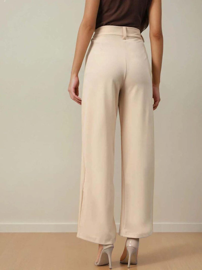 KOTTY Regular Fit Women Solid Trousers Tan Beige - Image 3