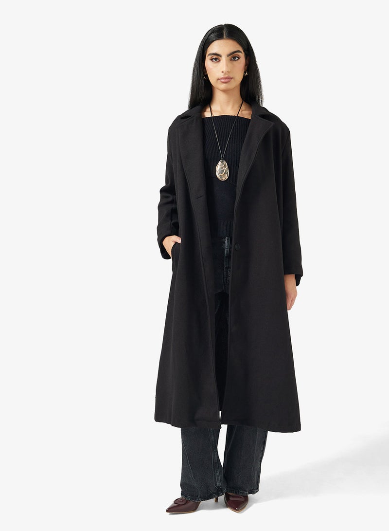 ايلا معطف متوسط الطول بياقة مطوية - Image 1