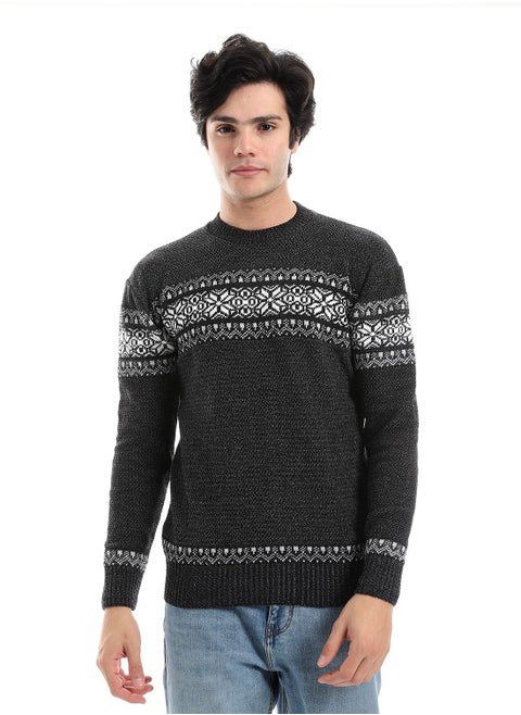 Wool Mens Pullover With Multi Design