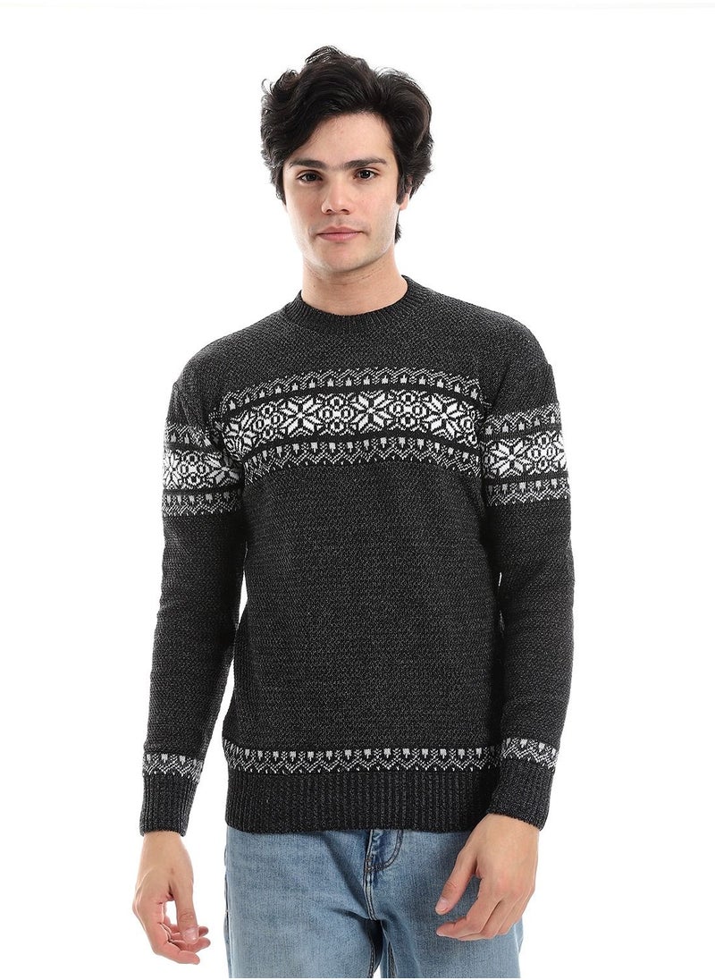 Caesar - Wool Mens Pullover With Multi Design - Image 1
