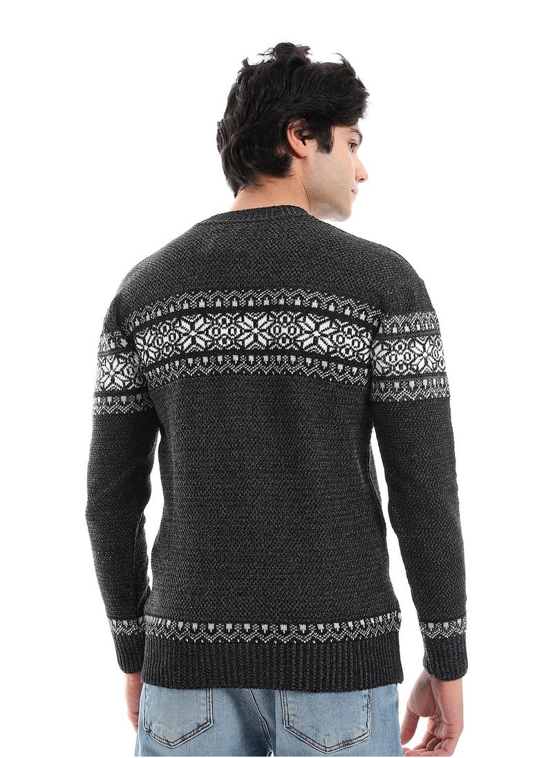 Caesar - Wool Mens Pullover With Multi Design - Image 1