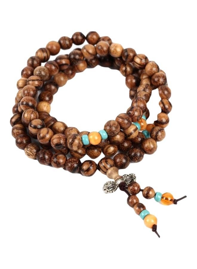 108 Mala Beads Bracelet Natural Wood Beaded Bracelet Mala Prayer Bead Necklace Sandalwood Elastic Jewelry for Men Women Buddhist Prayer Beads Bracelet  - Image 1