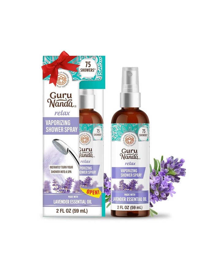 GuruNanda - GuruNanda Relax Vaporizing Shower Spray, Natural Spa Mist & Room Spray with Lavender & Eucalyptus to Help with Stress Relief & Congestion Aid, 2 fl oz - Image 1