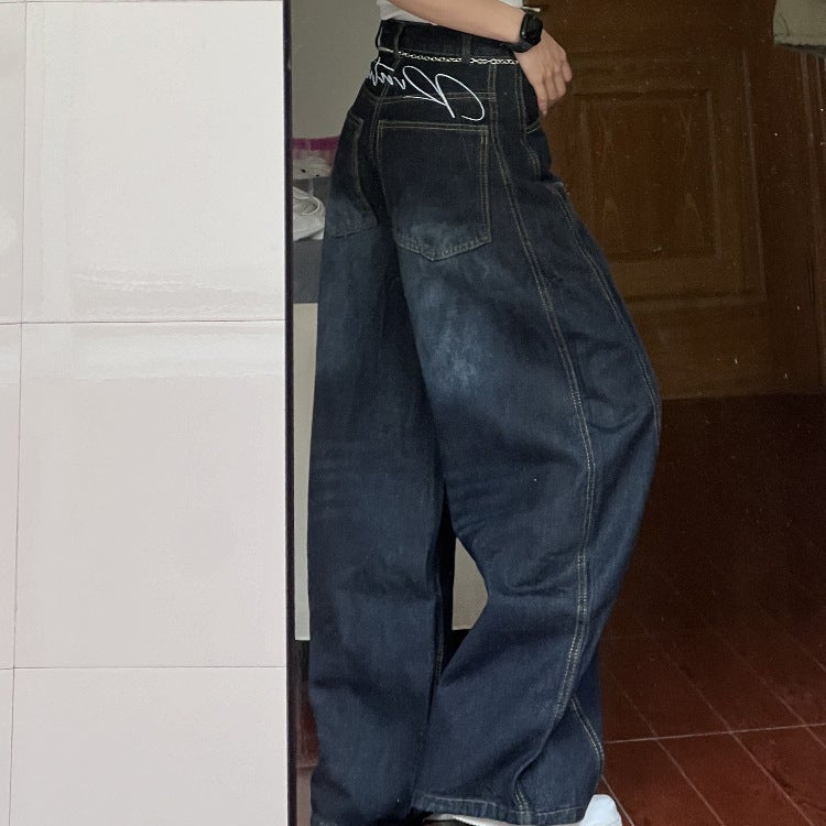 Unisex Classic Denim Jeans Loose Fit Daily Outdoor Wear - Image 2