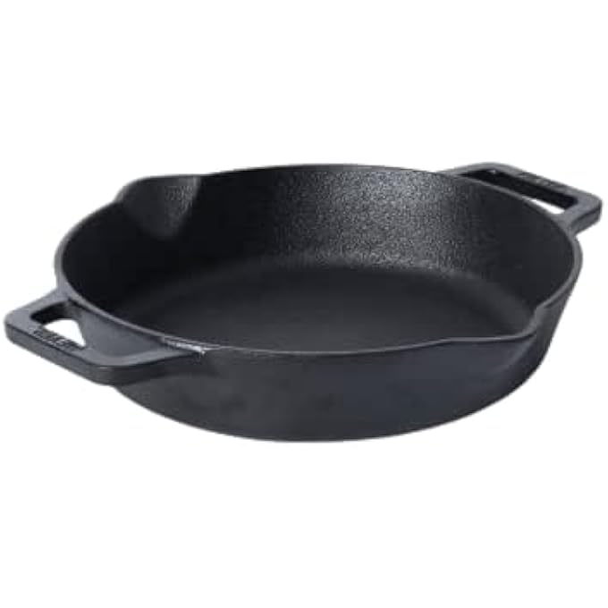 ماير مقلاة حديدية مصبوبة مسبقًا بمقبضين جانبيين، 22 سم، لون أسود، My48447 - Image 2