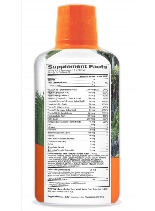 Tropical Oasis Mega Plus - Liquid Multivitamin and Mineral Supplement – Includes 85 Vitamins & Minerals, 20 Amino Acids + CoQ10, Grape Seed Extract & Organic Aloe Vera - 32oz, 32 Servings, 33460 - Image 2