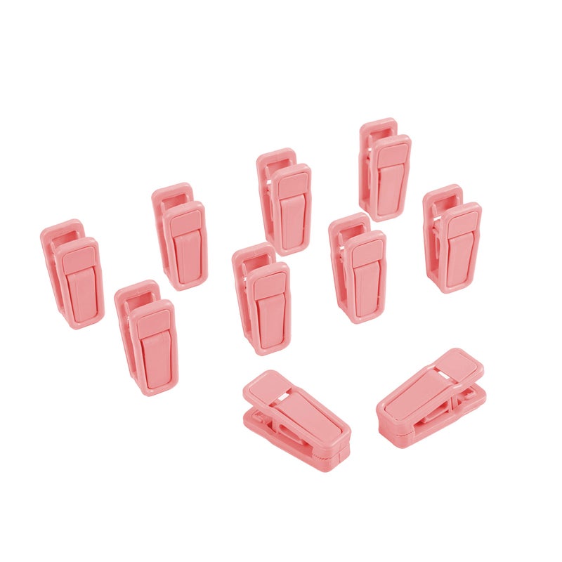 Finnhomy Non-Slip Clothes Hangers for Baby and Kids 30-Pack Velvet Hangers with 10 Finger Clips, Light Pink - Image 2