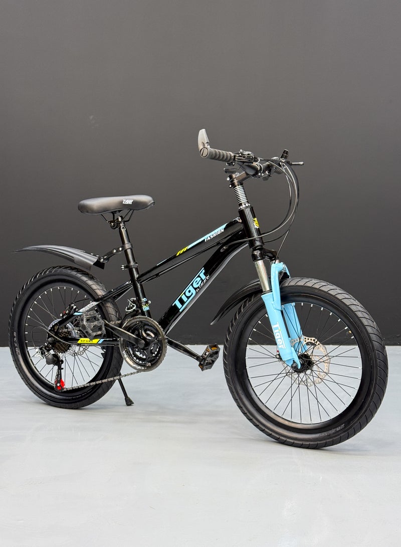 تايجر دراجة أطفال سبورت مقاس 20 بوصة – 21 سرعة – فرامل ديسك – مساعد أمامي لامتصاص الصدمات – كاوتش عريض 3.00 – مناسبة للأطفال 6-12 سنة - Image 2