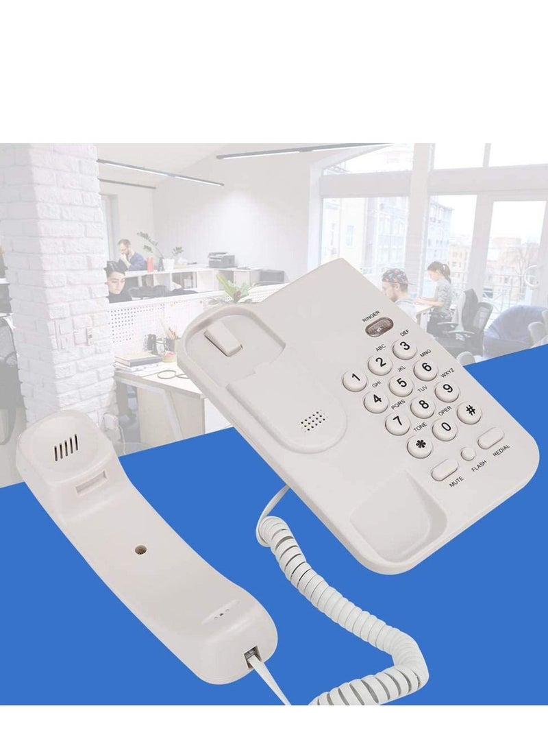 Landline Corded Telephone, No AC Power Required Wired, Retro Classical , Big Button for Hotel Home Office, for KX T3026CID Basic(White) - Image 2