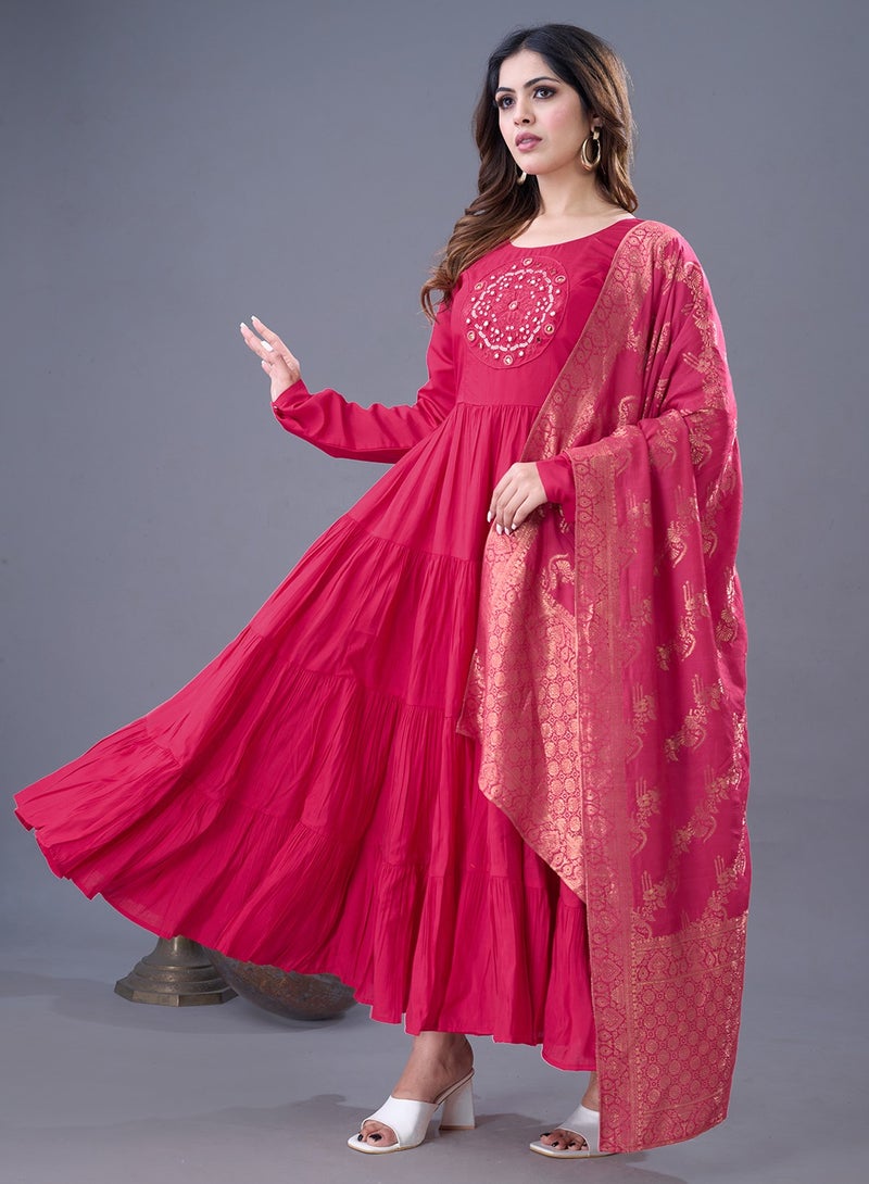 Super Asian Primum Designer Party Wear Look Full Heavy Embroidery Sequence Work Gown with Fully stitched and Dupatta Ready to Wear Collection - Image 3